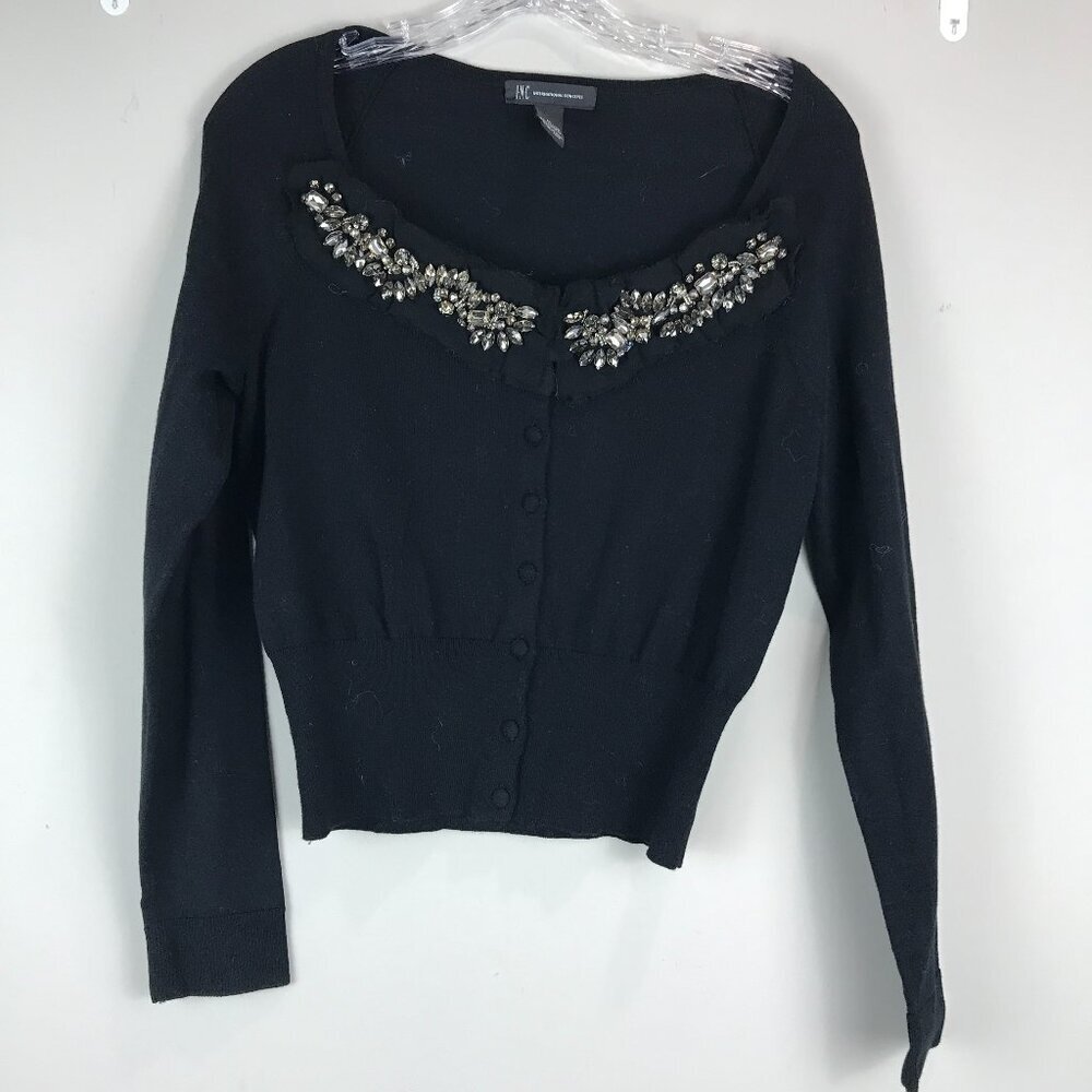 Women's Black INC Embellished Cardigan Size M